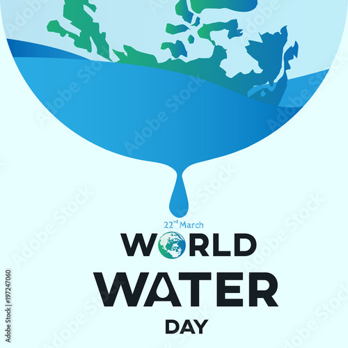 world water day text background , greeting card or poster for campaign save water