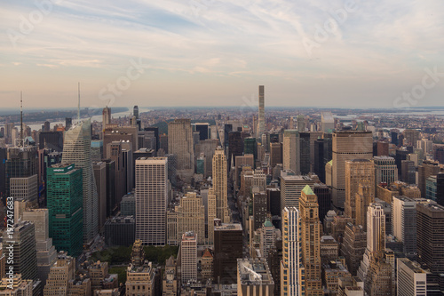 Aerial view of Manhattan skyline in the evening summer. © Tomasz Wozniak