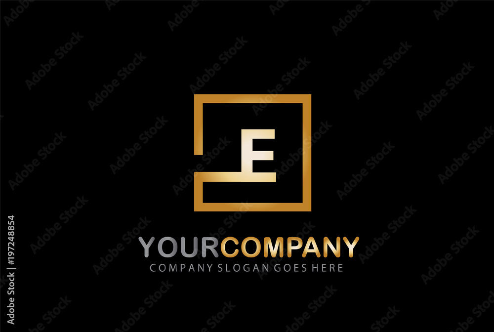 E Logo Design Golden Concept E Logo Design Golden Concept