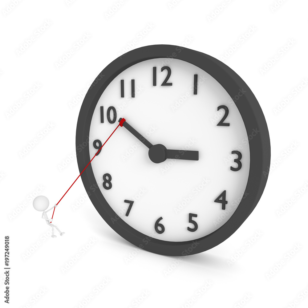 The man try to stop the time. 3D rendering. The man try to stop the time. 3D rendering.