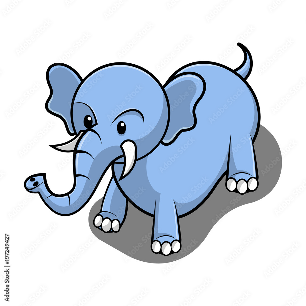 Cute Isometric Elephant cartoon vector