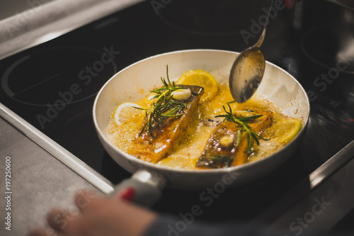 Salmon in a Pan  photo