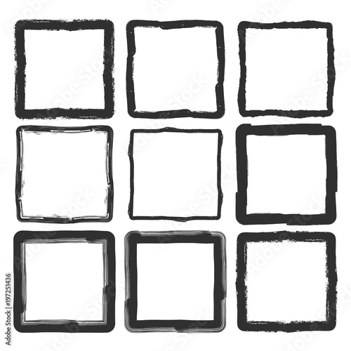 Wallpaper Mural Rough edge frames. Hand drawn brush borders Torontodigital.ca