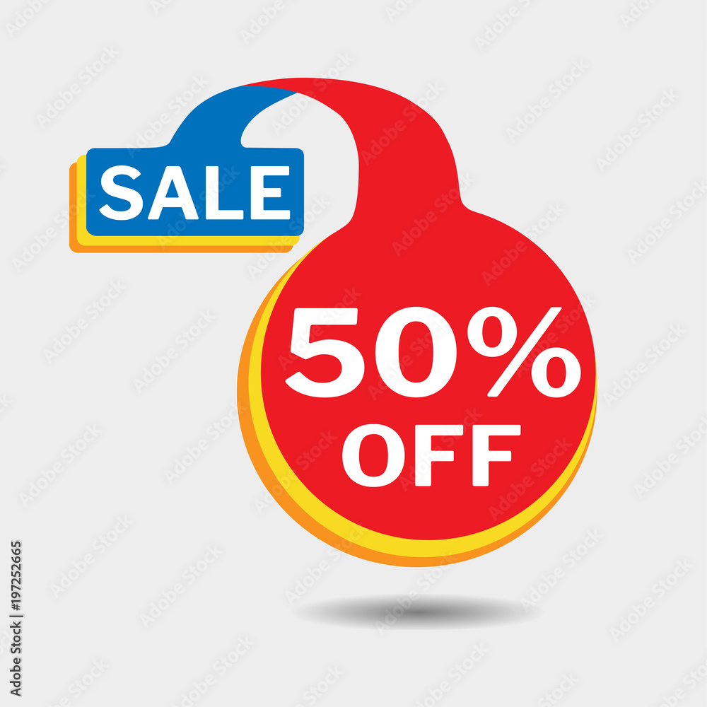 Special offer sale red tag 50 off isolated Vector Image