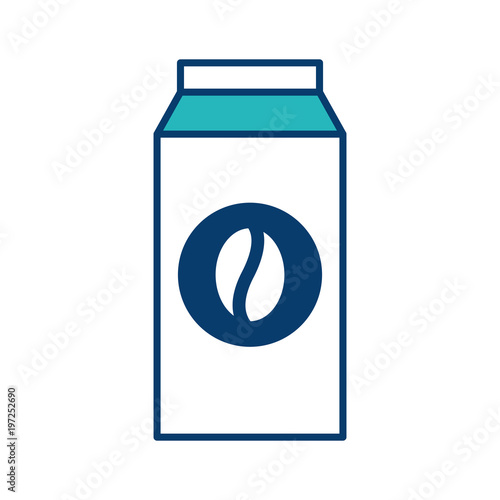 coffee packaging box bean emblem product vector illustration green and blue design