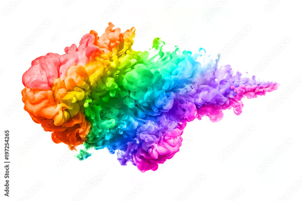 Rainbow Of Acrylic Ink In Water Color Explosion Stock Photo Adobe Stock