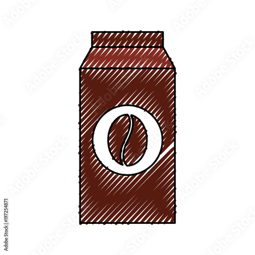 coffee packaging box bean emblem product vector illustration