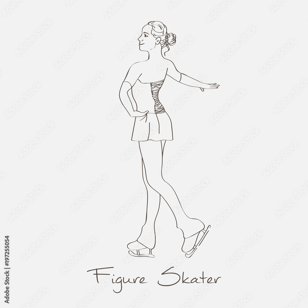 Vector sketch figure skater