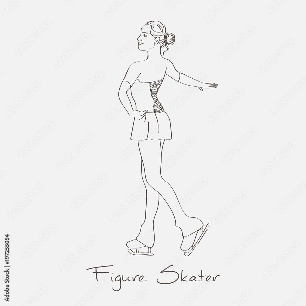 Vector sketch figure skater Vector sketch figure skater