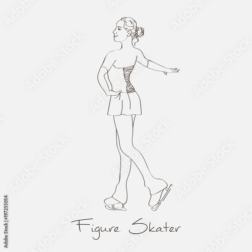Vector sketch figure skater