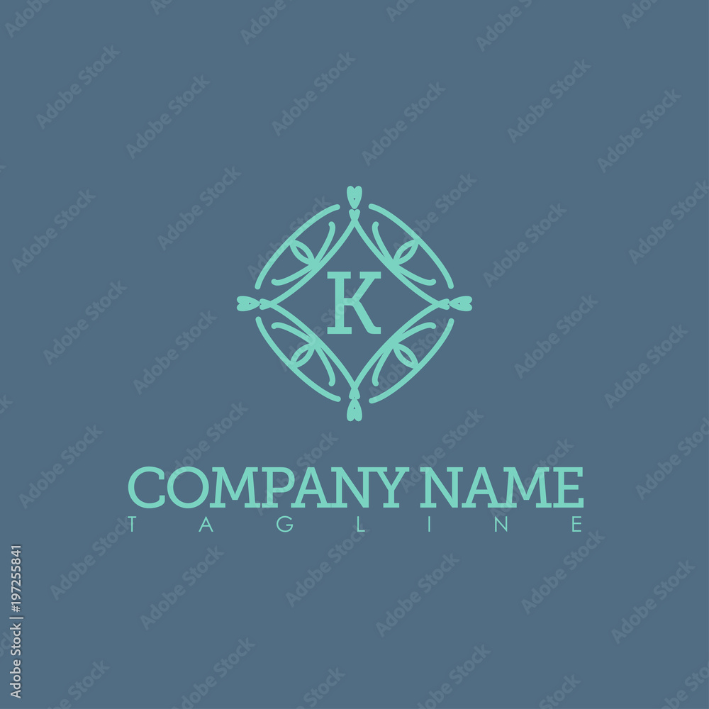 Fototapeta premium k MODERN LETTER LOGO TEMPLATE