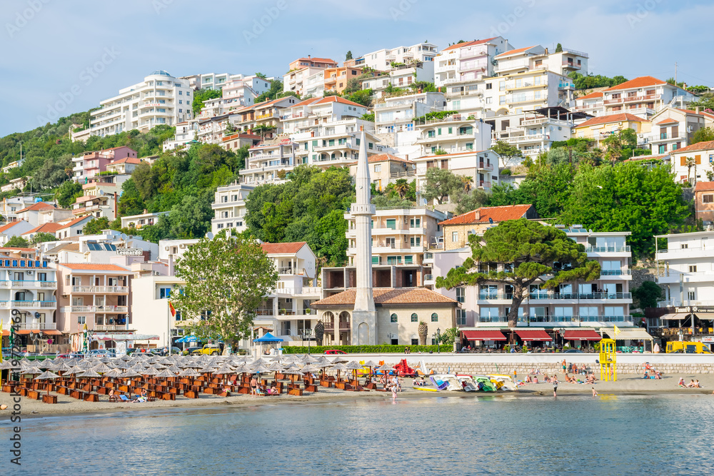 A picturesque beach in the city of Ulcinj. Montenegro.