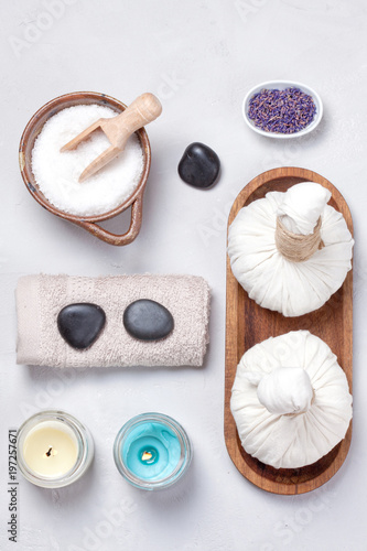 Set of traditional spa products. Natural body care concept