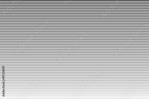 Horizontal line. Lines halftone pattern with gradient effect. Black and white stripes. Vector
