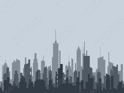 Big modern city silhouette vector illustration