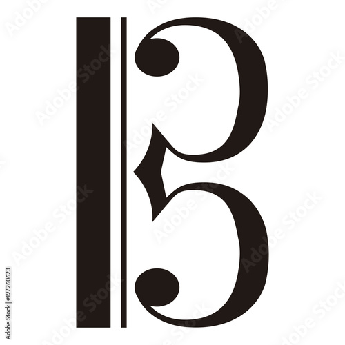 Isolated c-clef musical note