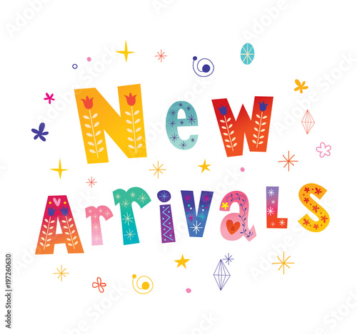 new arrivals decorative lettering type design