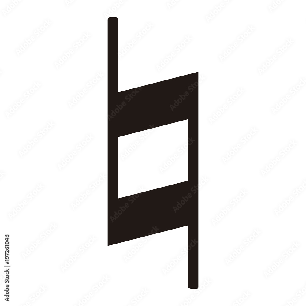 Fototapeta premium Isolated natural accidental note. Musical note