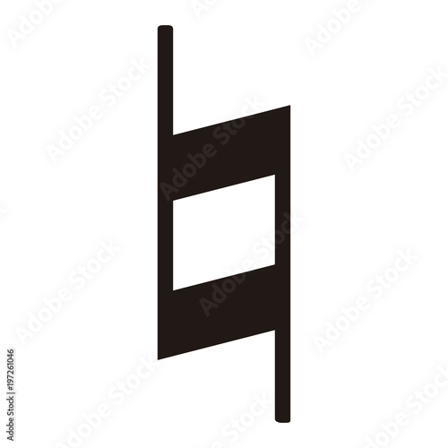 Isolated natural accidental note. Musical note