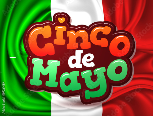 Vector cinco de mayo Mexico flag realistic