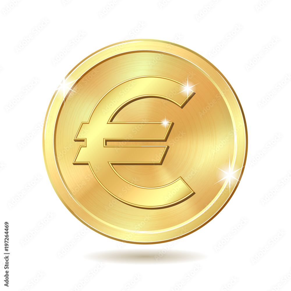 Obraz premium golden coin with euro sign