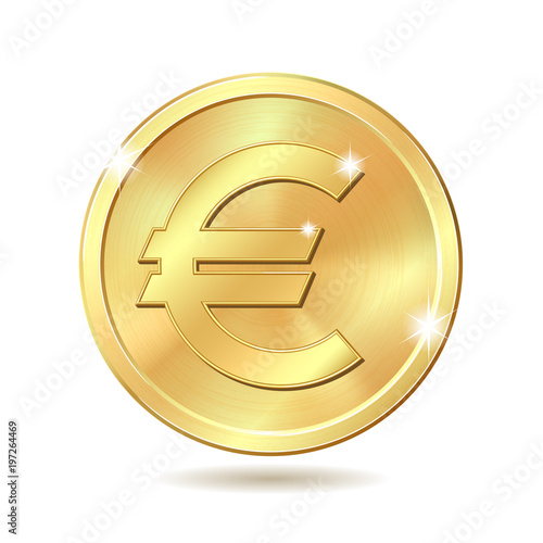 golden coin with euro sign