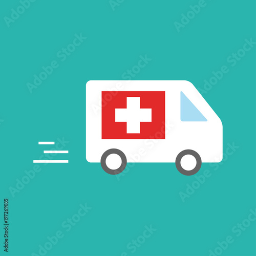 ambulance car - emergency sign - medical illustration