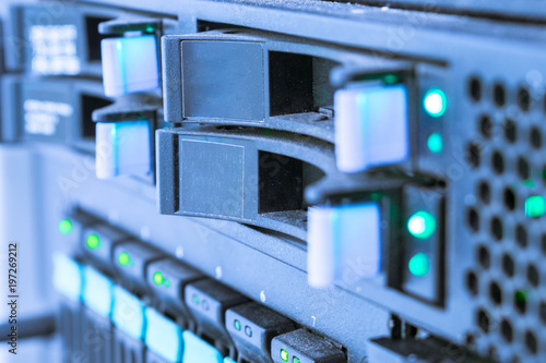 Картината върху платно Storage server close-up