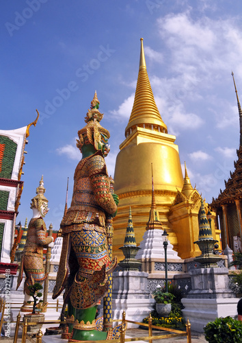 Golden Temple Dome   Guards at the Grand Palace  Bangkok