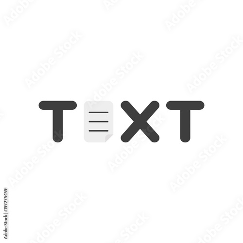 Vector icon concept of text word with written paper