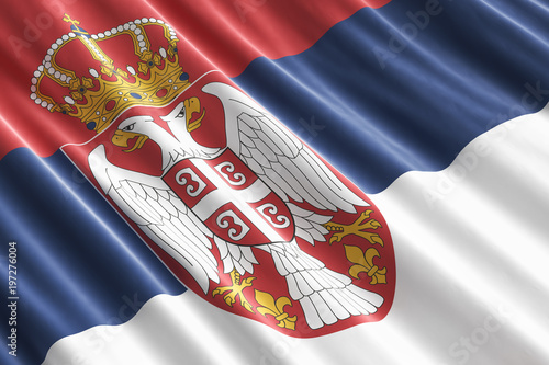 Canvas Print Serbian flag background, 3D rendering