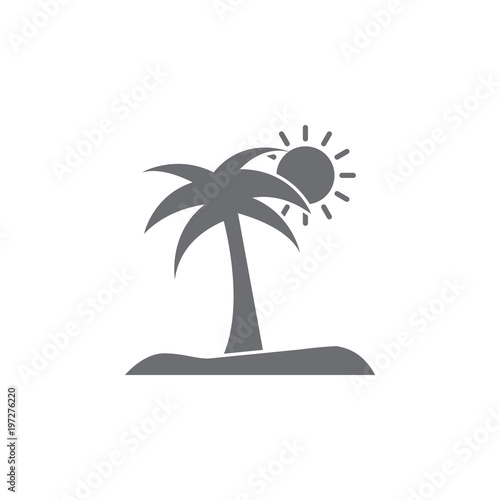 island with a palm tree icon. Simple element illustration. island with a palm tree symbol design template. Can be used for web and mobile