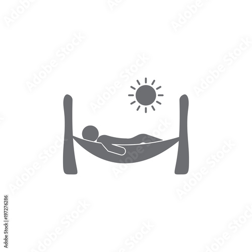 man on a hammock icon. Simple element illustration. man on a hammock symbol design template. Can be used for web and mobile