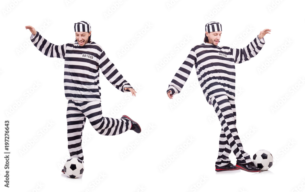 Prison inmate isolated on the white background Prison inmate isolated on the white background