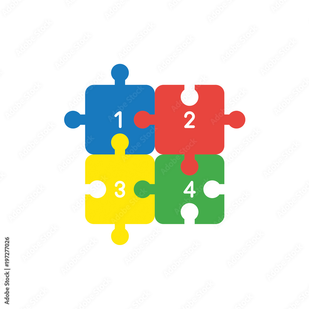 Vector icon concept of puzzle jigsaw pieces connected Vector icon concept of puzzle jigsaw pieces connected