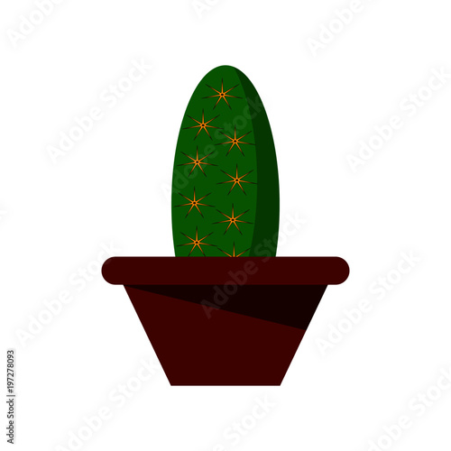 Potted cactus illustration isolated on white