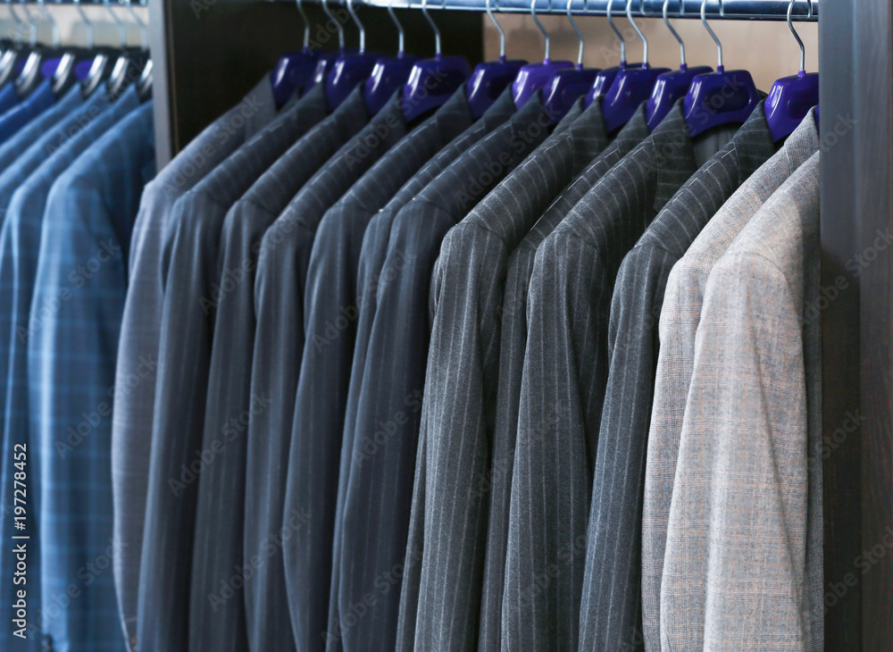 Obraz premium Stylish clothes at menswear store