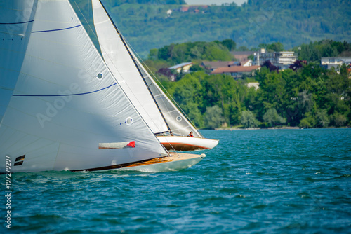Regatta at lake constance in spring colors