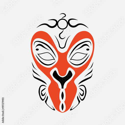 Beijing opera mask  of ancient people , vector 
