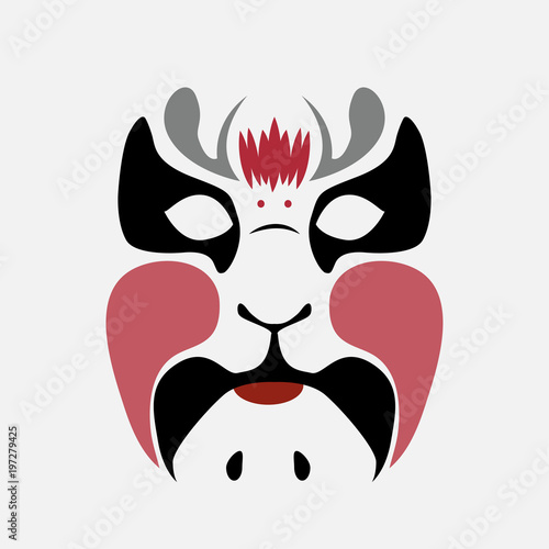 Beijing opera mask  of ancient people , vector 