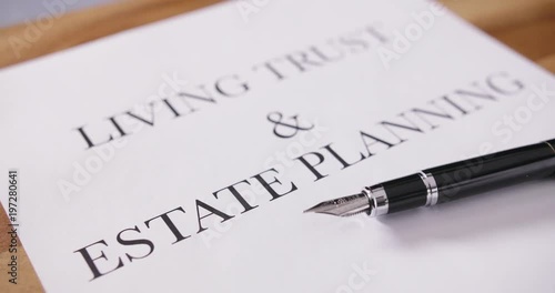 Dolly Shot Of Fountain Pen On Estate Planning Document  4K