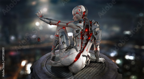female cyborg android character