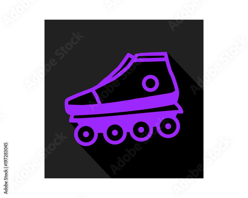 purple roller skates shoes icon sports equipment tool utensil image vector