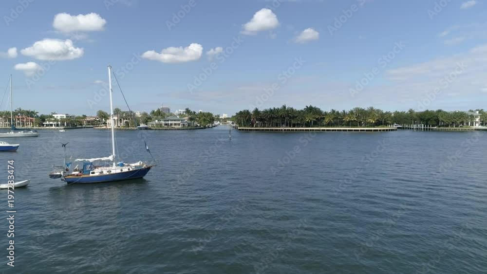 Aerial of a river and the Fort Lauderdale isles Aerial of a river and the Fort Lauderdale isles