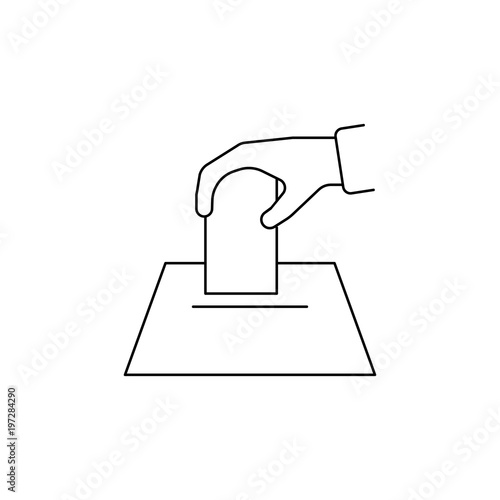 hand throws an election sheet icon. Elements of elections icon. Premium quality graphic design. Signs and symbol collection icon for websites, web design, mobile app, info graphics
