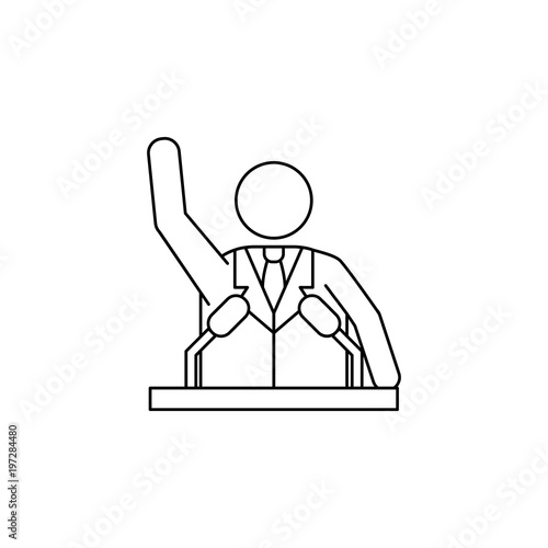 president on the podium icon. Elements of elections icon. Premium quality graphic design. Signs and symbol collection icon for websites, web design, mobile app, info graphics