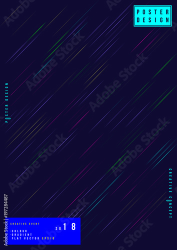 Abstract creative poster for a creative event. Standard A3 vertical format futuristic cover with colored elements on the background. Flat vector illustration EPS 10