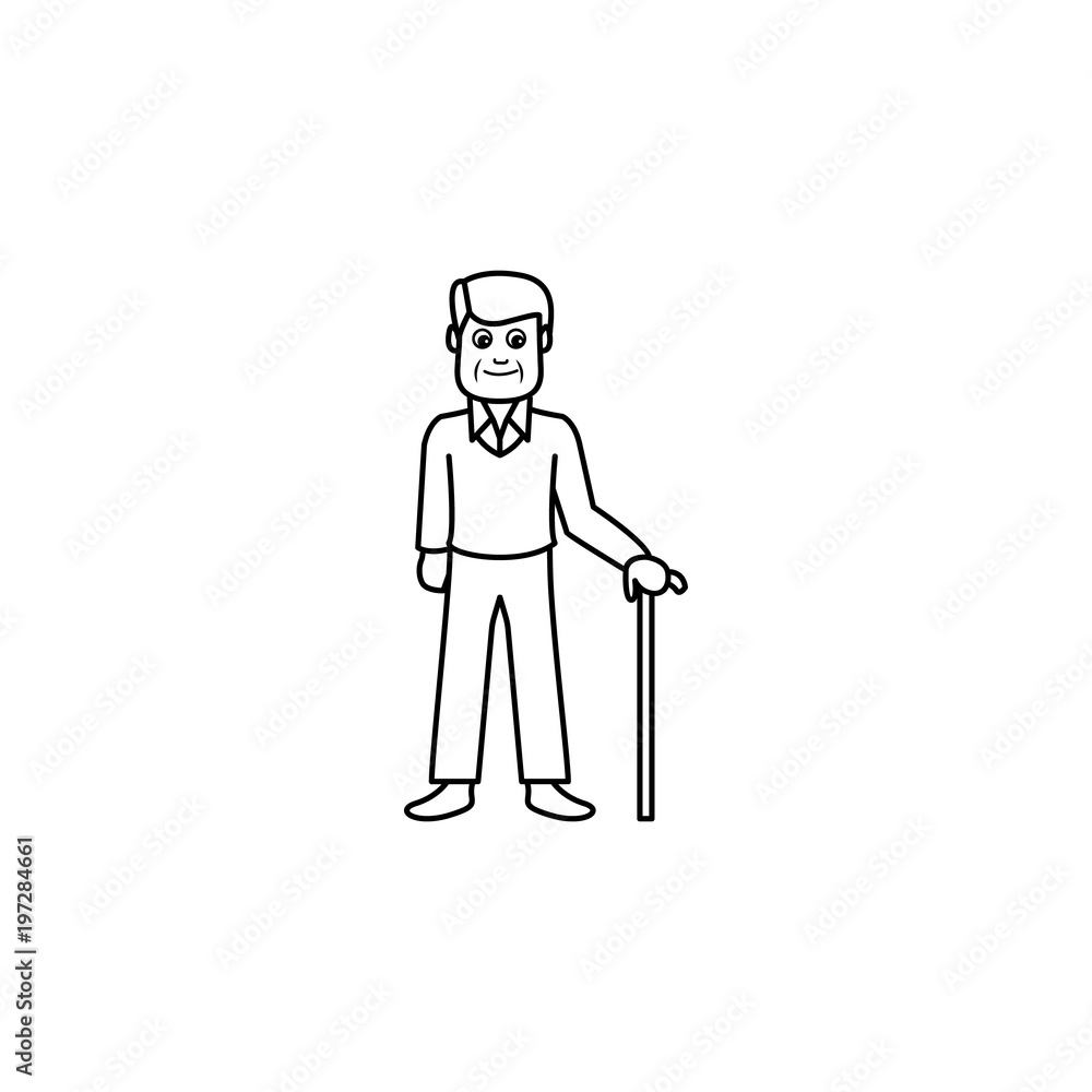 old age of a man icon. Element of generation icon for mobile concept and web apps. Thin line  icon for website design and development, app development. Premium icon