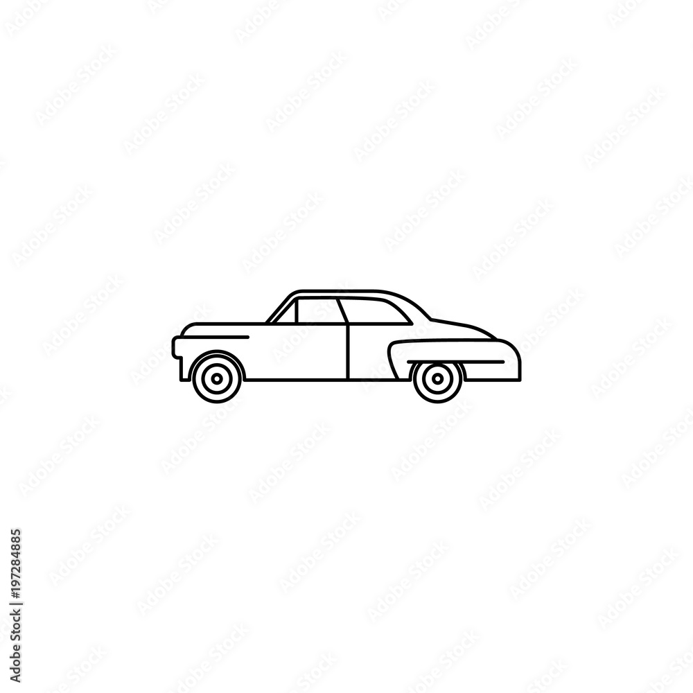 car of the sixties icon. Element of generation icon for mobile concept and web apps. Thin line  icon for website design and development, app development. Premium icon