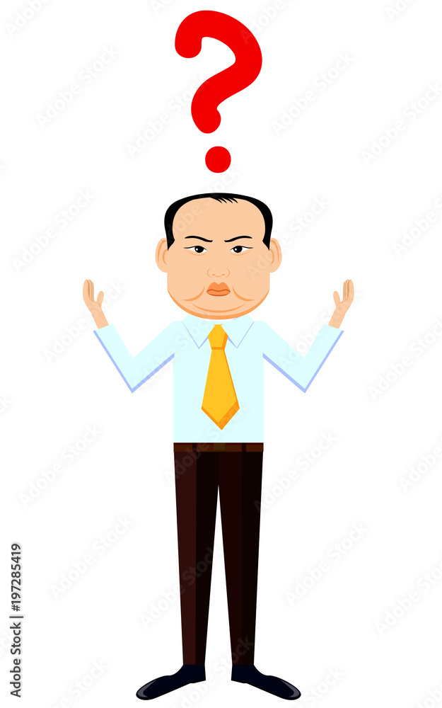 Asian businessman asking questions vector Asian businessman asking questions vector